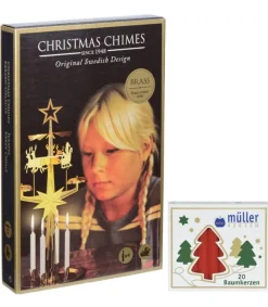 Kit Carillon Père Noël Dore + Bougies<Angel Chimes, carillon des anges Flash Sale