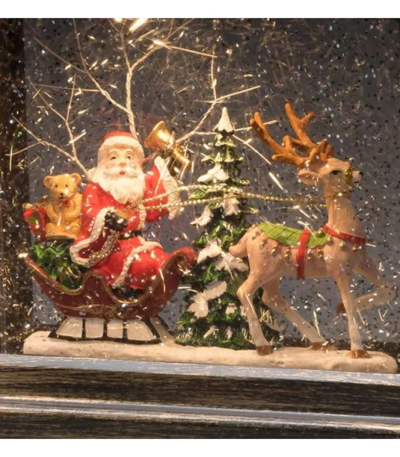 Lanterne À Neige A Led Avec Père Noël Dans Son Traineau, 25 Cm<Konstsmide, guirlandes lumineuses de Noël Discount