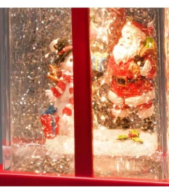 Lanterne À Neige "Cadeau De Noël" Avec Père Noël & Bonhomme De Neige<Konstsmide, guirlandes lumineuses de Noël Shop