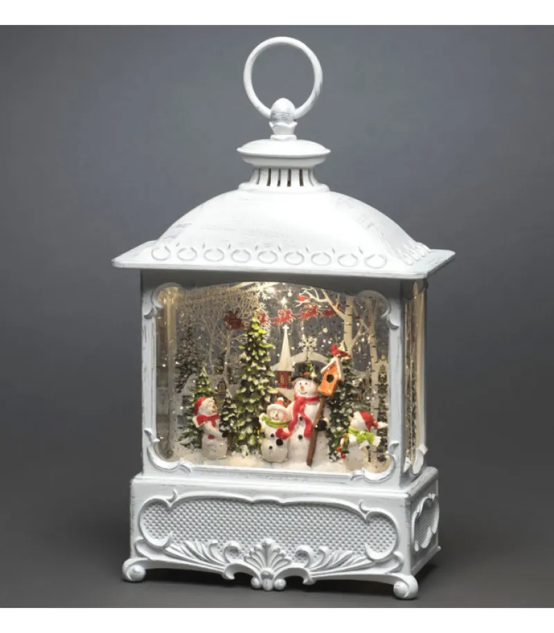 Lanterne De Noël Blanche, 4 Bonshommes De Neige Avec Oiseaux<Konstsmide, guirlandes lumineuses de Noël Online