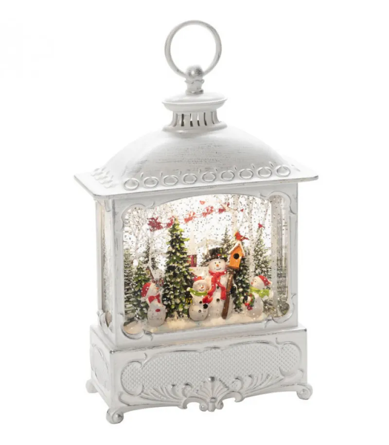 Lanterne De Noël Blanche, 4 Bonshommes De Neige Avec Oiseaux<Konstsmide, guirlandes lumineuses de Noël Online