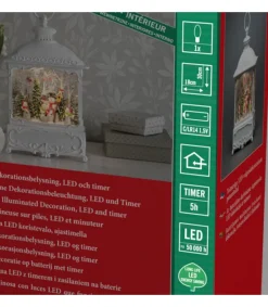 Lanterne De Noël Blanche, 4 Bonshommes De Neige Avec Oiseaux<Konstsmide, guirlandes lumineuses de Noël Online