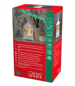 Lanterne De Noël Blanche, Père Noël Volant Au-Dessus D'Un Village<Konstsmide, guirlandes lumineuses de Noël Store