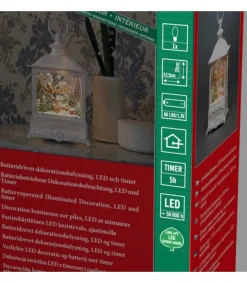 Lanterne De Noël Blanche, Père Noël Volant Au-Dessus D'Un Village<Konstsmide, guirlandes lumineuses de Noël Store