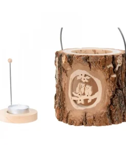 Lanterne Photophore En Bois, Couple D'Hiboux<Waldfabrik, photophore en bois et étoile sapin de Noël Hot