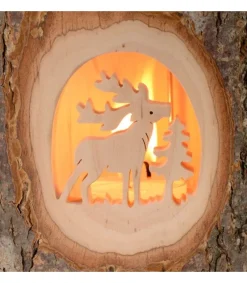 Lanterne Photophore En Bois, Cerf En Foret<Waldfabrik, photophore en bois et étoile sapin de Noël Cheap