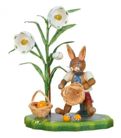 Lapin De Paques En Bois Avec Corbeille A Oeufs<Hubrig, figurines pour enfant Online