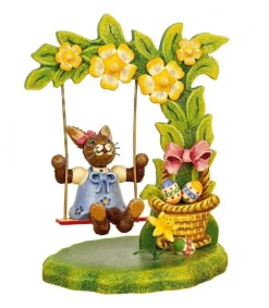 Lapin De Paques En Bois Et Balancoire Fleurie<Hubrig, figurines pour enfant Best