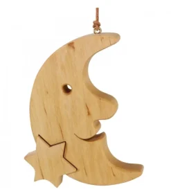 Lune En Bois De Chene A Suspendre Avec Une Etoile 12,5 Cm<Waldfabrik, photophore en bois et étoile sapin de Noël New