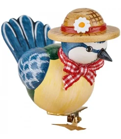 Oiseau Décoratif, Mesange Bleue Et Noeud Rouge, 6 Cm<Hubrig, figurines pour enfant Clearance