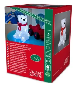 Ours Lumineux A Led En Acrylique Avec Ruban Rouge, 18 Cm<Konstsmide, guirlandes lumineuses de Noël Sale