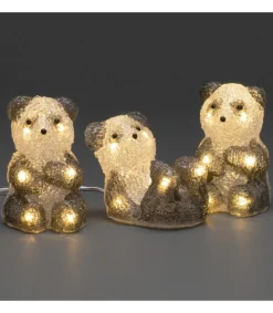 Pandas Lumineux En Acrylique Led, Lot De 5, 11,5 Cm<Konstsmide, guirlandes lumineuses de Noël Flash Sale