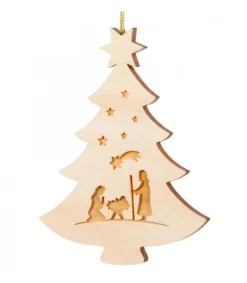 Pendentif Sapin De Noël En Bois, Crèche De Noël<Waldfabrik, photophore en bois et étoile sapin de Noël Outlet