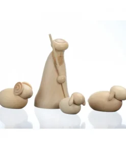 Personnage En Bois, Le Berger Et Ses Moutons, 12 Cm<Schalling, crèche moderne Fashion