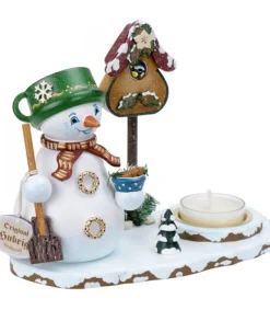 Personnage Porte Encens Bonhomme De Neige Avec Bougeoir<Hubrig, figurines pour enfant Fashion