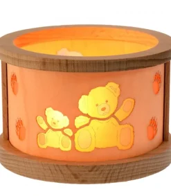 Petit Photophore En Bois, Famille Oursons<Richard Glasser, Pyramides de Noël allemandes Sale