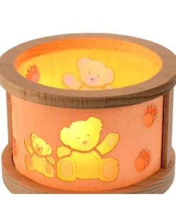 Petit Photophore En Bois, Famille Oursons<Richard Glasser, Pyramides de Noël allemandes Sale