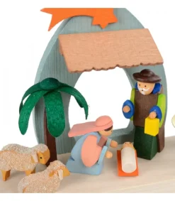Petite Crèche De Noël Pour Enfant Avec Bougeoir<Graupner, décoration de sapin de Noël, Déco Noël enfant Shop