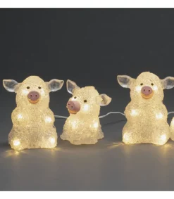 Petits Cochons Lumineux En Acrylique Led 12,5 Cm, Lot De 5<Konstsmide, guirlandes lumineuses de Noël New