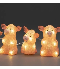Petits Cochons Roses Lumineux En Acrylique Led 12,5 Cm, Lot De 5<Konstsmide, guirlandes lumineuses de Noël New