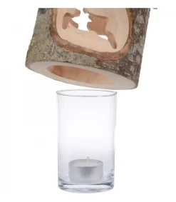 Photophore En Bois Avec 2 Motifs En Bois Cisele, Renne<Waldfabrik, photophore en bois et étoile sapin de Noël Best