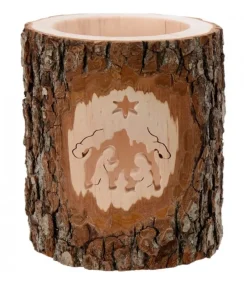 Photophore En Bois Cisele, Crèche De Noël Et Etoile<Waldfabrik, photophore en bois et étoile sapin de Noël Cheap