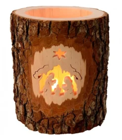 Photophore En Bois Cisele, Crèche De Noël Et Etoile<Waldfabrik, photophore en bois et étoile sapin de Noël Cheap