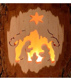 Photophore En Bois Cisele, Crèche De Noël Et Etoile<Waldfabrik, photophore en bois et étoile sapin de Noël Cheap