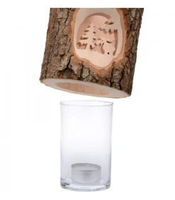 Photophore En Bois Cisele, Elan Dans La Foret<Waldfabrik, photophore en bois et étoile sapin de Noël Sale