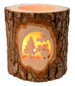 Photophore En Bois Cisele, Elan Dans La Foret<Waldfabrik, photophore en bois et étoile sapin de Noël Sale