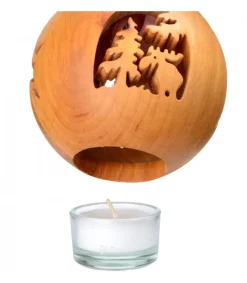 Photophore En Bois Forme Spherique, Motif, Motif Elan<Waldfabrik, photophore en bois et étoile sapin de Noël Flash Sale