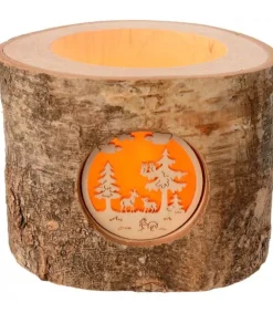 Photophore En Rondin De Bois, 1 Motif Animaux De La Foret<Waldfabrik, photophore en bois et étoile sapin de Noël Fashion