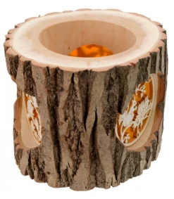 Photophore En Rondin De Bois, Avec 3 Motifs, Ecureuil, Chat Et Oiseaux<Waldfabrik, photophore en bois et étoile sapin de Noël Best Sale