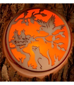 Photophore En Rondin De Bois, Avec 3 Motifs, Ecureuil, Chat Et Oiseaux<Waldfabrik, photophore en bois et étoile sapin de Noël Best Sale