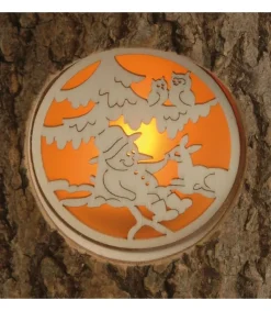 Photophore Rondin De Bois, Avec 3 Motifs, Crèche, Anges Et Bonhomme De Neige<Waldfabrik, photophore en bois et étoile sapin de Noël Flash Sale