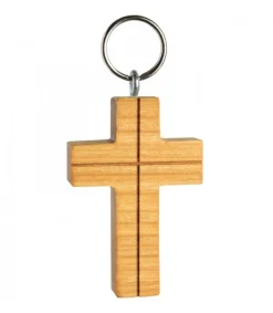Porte Cle Croix En Bois De Cerisier Avec Croix, 5 Cm<Waldfabrik, photophore en bois et étoile sapin de Noël Best Sale