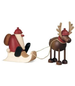 Père Noël En Bois Sur Luge Et Renne<Köhler, Père Noël en bois Best