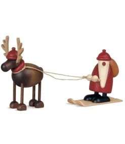 Père Noël En Bois Sur Ski Et Renne<Köhler, Père Noël en bois Outlet