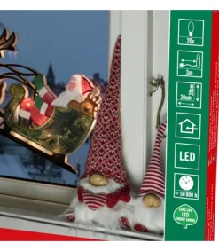 Père Noël Lumineux Avec Rennes Et Traineau<Konstsmide, guirlandes lumineuses de Noël Clearance