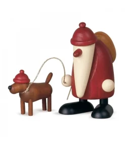Père Noël Rouge Et Son Chien<Köhler, Père Noël en bois Hot