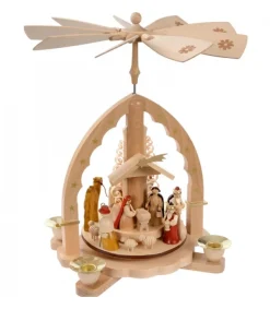 Pyramide A 4 Bougies En Bois Pour Un Noël Traditionnel<Richard Glasser, Pyramides de Noël allemandes Clearance