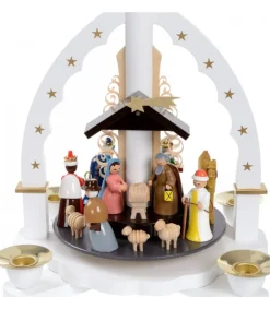 Pyramide Allemande Avec Crèche De Noël Blanche<Richard Glasser, Pyramides de Noël allemandes Store