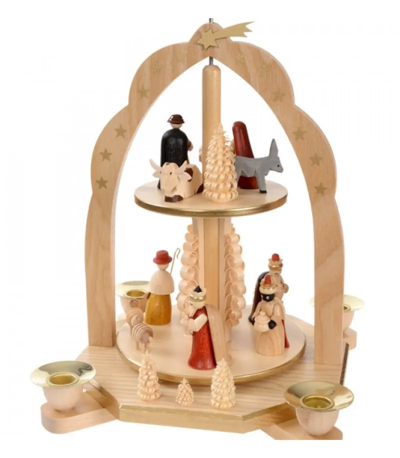 Pyramide Avec Scene De Crèche De Noël Complete<Richard Glasser, Pyramides de Noël allemandes Sale