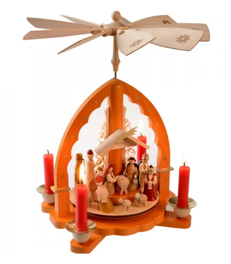 Pyramide De Noël Allemande Avec Une Arche Couleur Ocre<Richard Glasser, Pyramides de Noël allemandes Hot