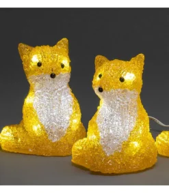 Renards Lumineux Acryliques Led Assis, Lot De 5, 12 Cm<Konstsmide, guirlandes lumineuses de Noël Hot