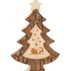 Sapin De Noël En Bois Avec Gravure Père Noël Et Luge, 15 Cm<Waldfabrik, photophore en bois et étoile sapin de Noël Store