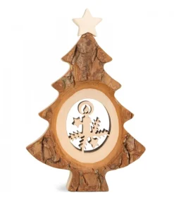 Sapin De Noël En Bois Avec Père Noël Et Luge Cisele, 12 Cm<Waldfabrik, photophore en bois et étoile sapin de Noël Shop