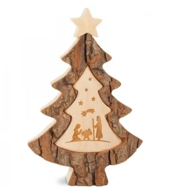 Sapin En Bois Avec Gravure Crèche De Noël, 15 Cm<Waldfabrik, photophore en bois et étoile sapin de Noël Outlet