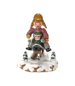 Village De Noël Miniature, Fillettes Sur La Luge<Hubrig, figurines pour enfant Cheap