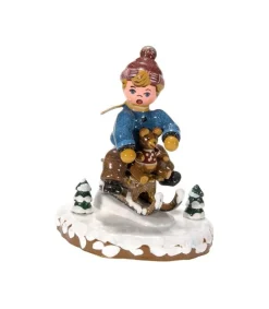 Village De Noël Miniature, Garcon Sur La Luge<Hubrig, figurines pour enfant Clearance